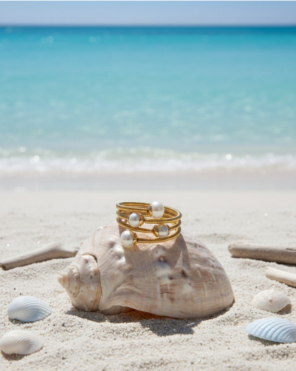 Adjustable Four Pearl Marisot Wrap Ring