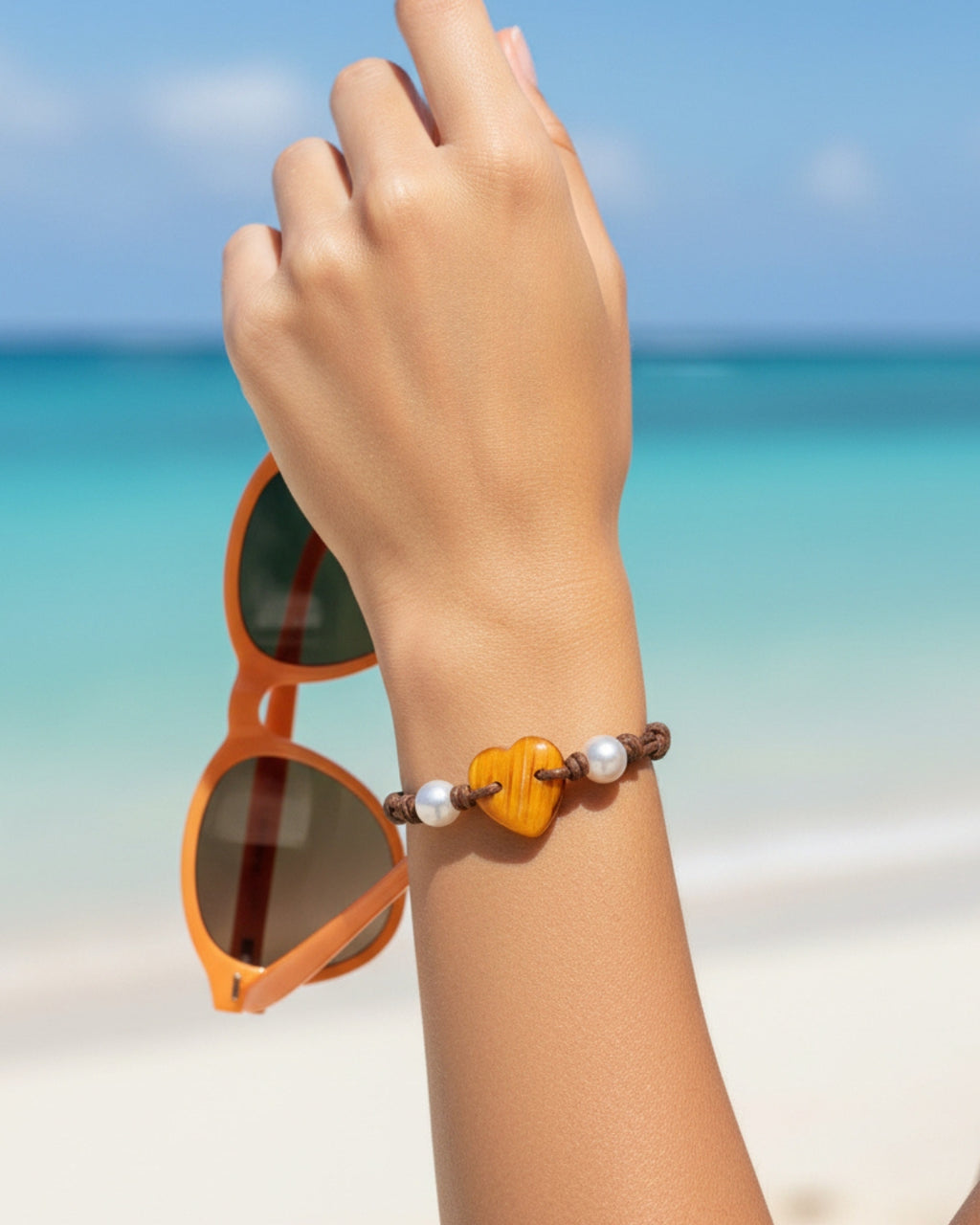 Wendy Mignot Kenya  Freshwater Pearl and Leather Love Bracelet