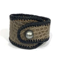 Metairie Tahitian Pearl and Snakeskin Cuff Bracelet
