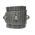 Lafayette Tahitian Pearl and Alligator Hide Cuff Bracelet