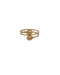 Adjustable Two Pearl Cassett Double Wrap Ring Blush