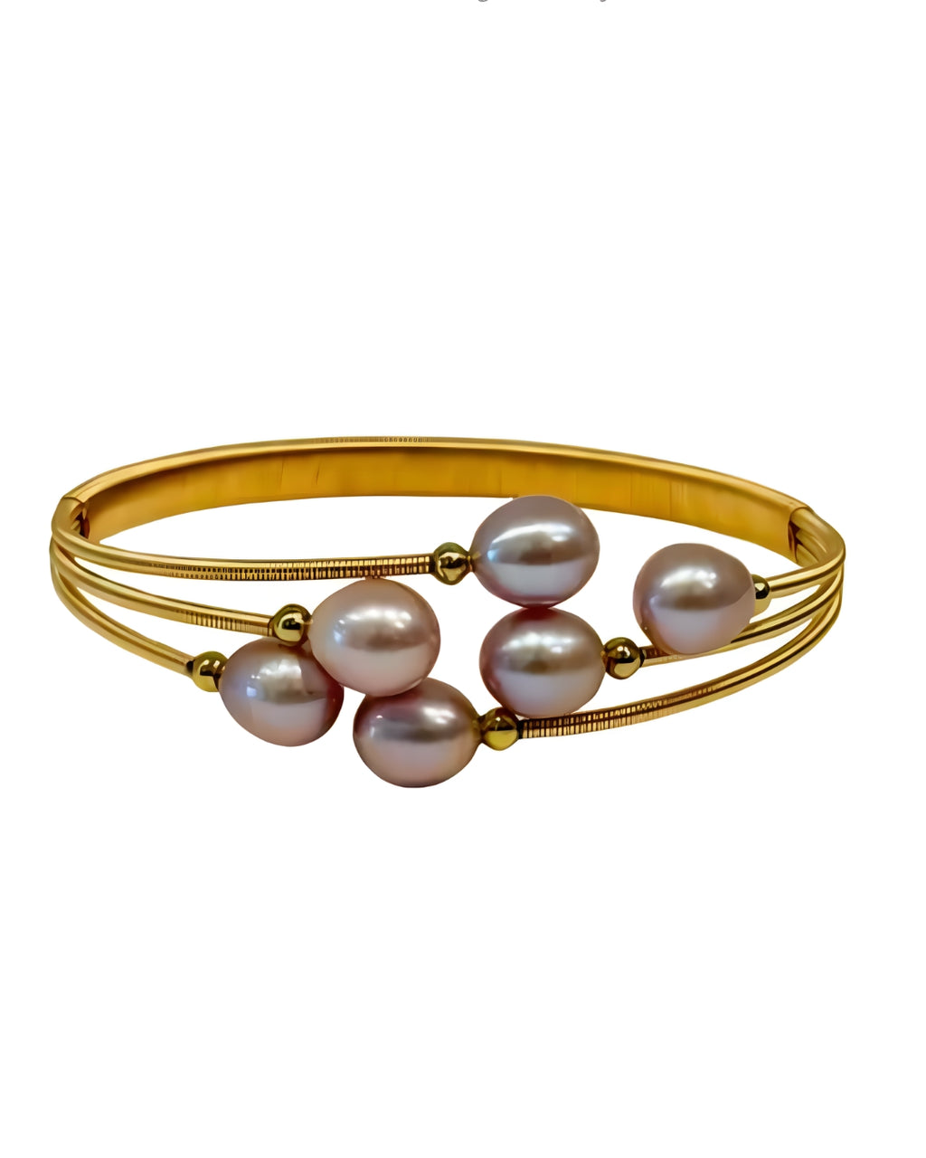 Monet Watercolor Pearl  Bangle - Lavender
