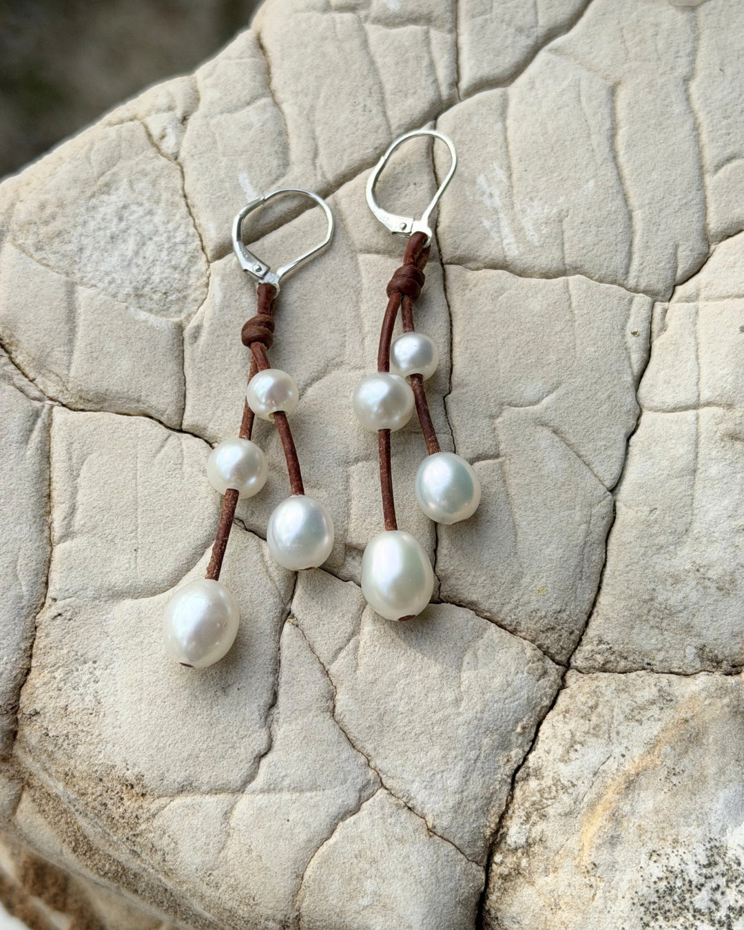 Wendy Mignot Freshwater Pearl Music Earrings-White