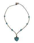 Turquoise and Freshwater Pearl Seacrest with Heart Necklace