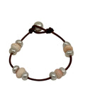 Triple Illusion Freshwater Pearl and Conch Bead Bracelet
