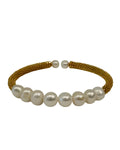 Duval Eight  Pearl Brass Bangle