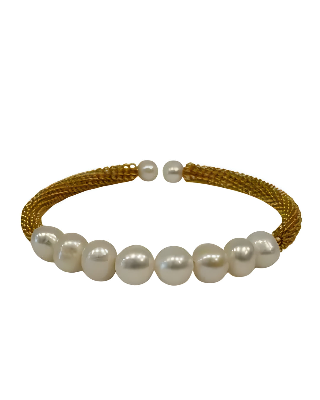 Duval Eight  Pearl Brass Bangle