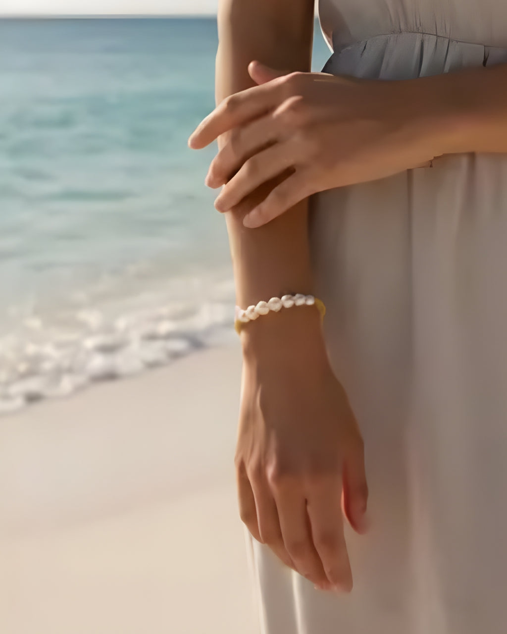 Duval Eight  Pearl Brass Bangle