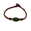 The Wanderer Tahitian Pearl and Braided Leather Bracelet-Unakite