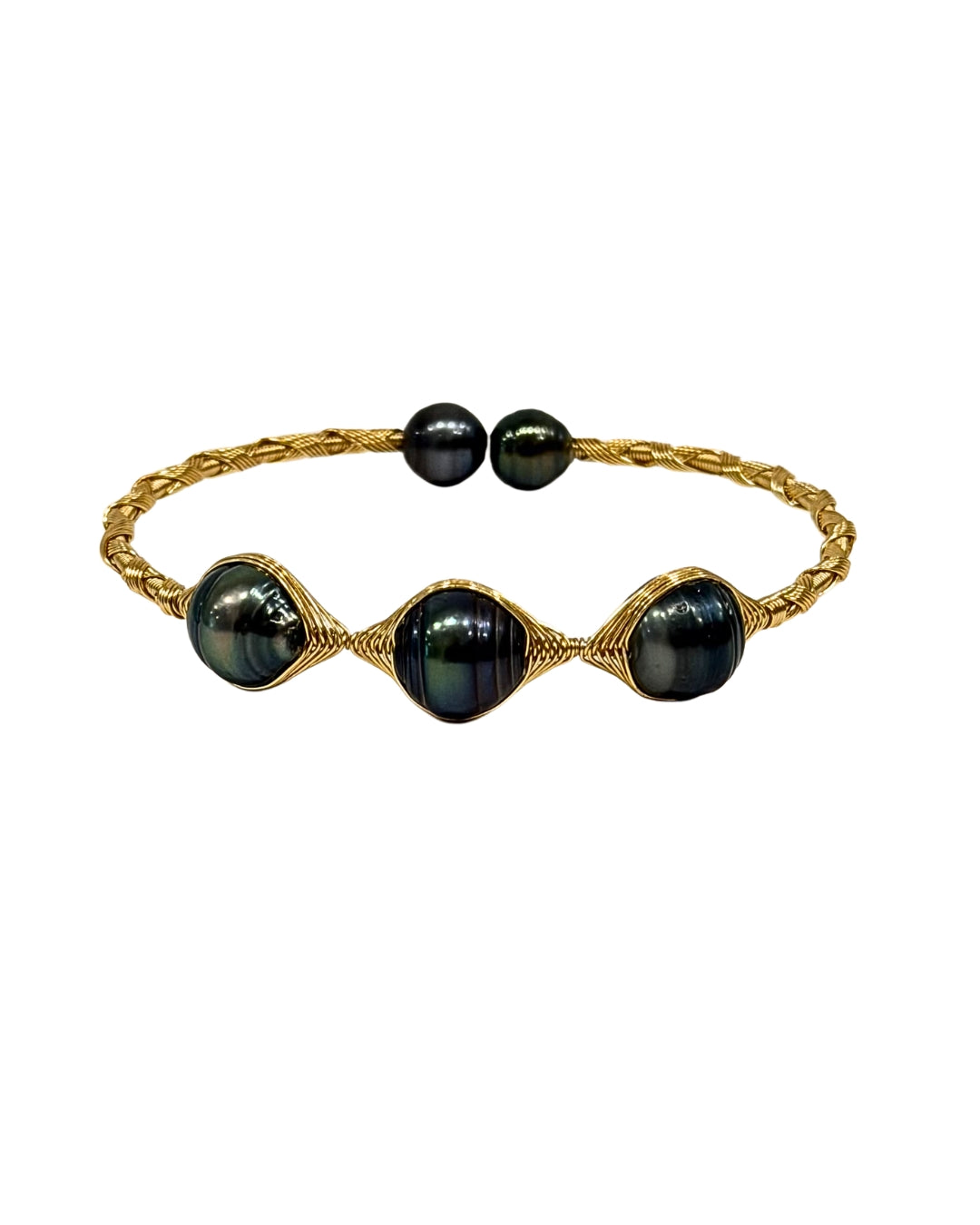 Tahitian Pearl Brass Wrap Henri Bracelet