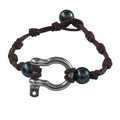 Wendy Mignot Tahitian Pearl and Silver Shackle Bracelet