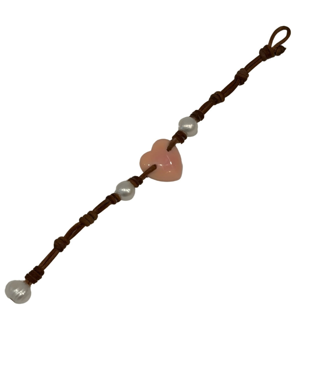 Wendy Mignot Zambia  Freshwater Pearl and Leather Love Bracelet