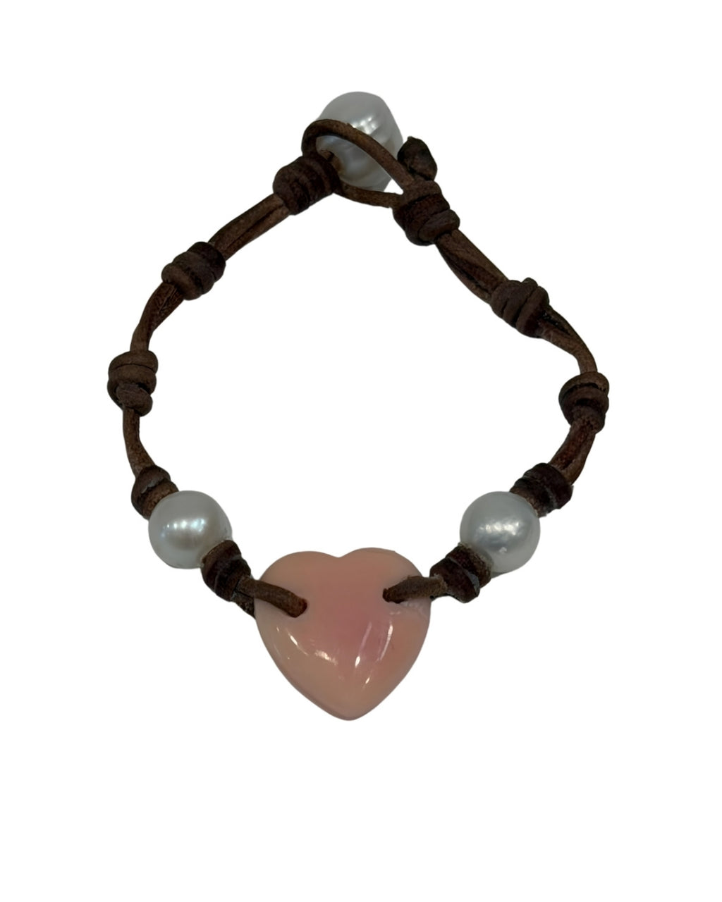 Wendy Mignot Zambia  Freshwater Pearl and Leather Love Bracelet