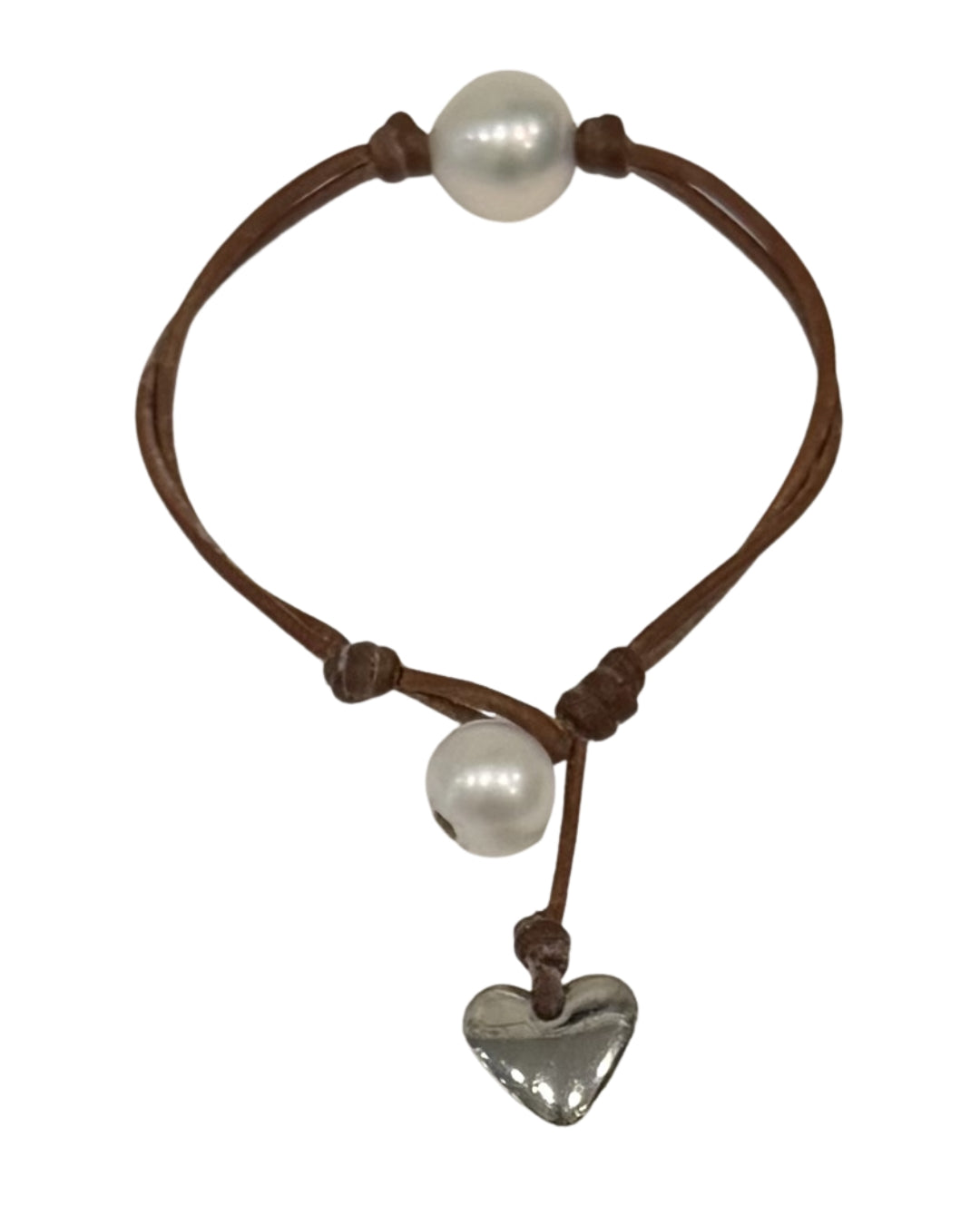 Heart & Soul Freshwater Pearl and Silver Heart Bracelet
