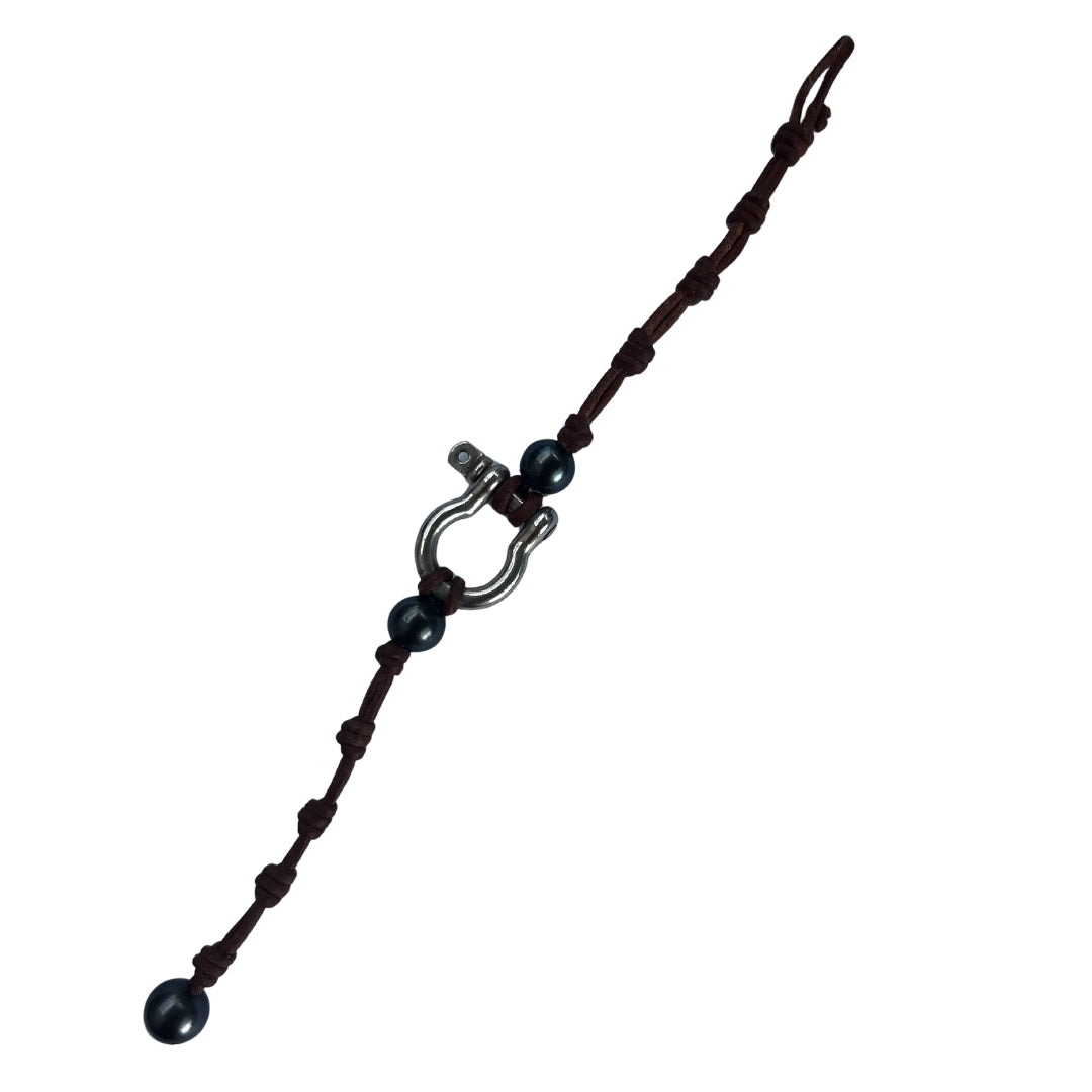 Wendy Mignot Tahitian Pearl and Silver Shackle Bracelet