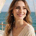Wendy Mignot Coastal Single Freshwater Pearl and Leather Earrings White
