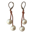photo of Wendy Mignot Cherries Freshwater Pearl and Leather Earrings White