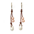 photo of Wendy Mignot Kendall Freshwater Pearl and Leather Earrings