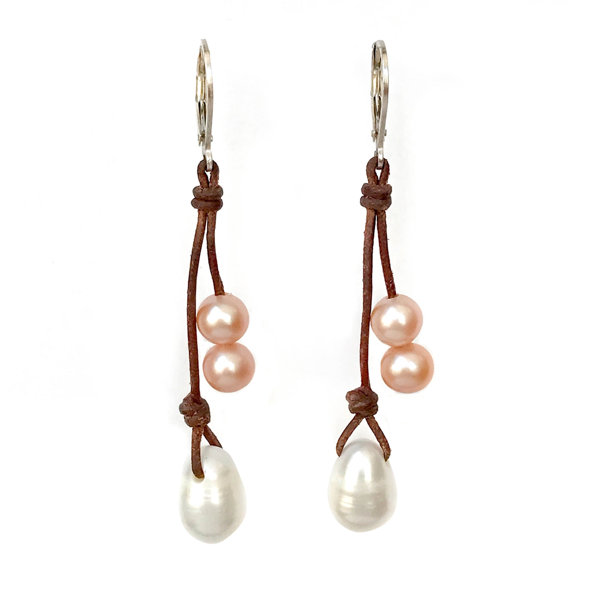 photo of Wendy Mignot Kendall Freshwater Pearl and Leather Earrings