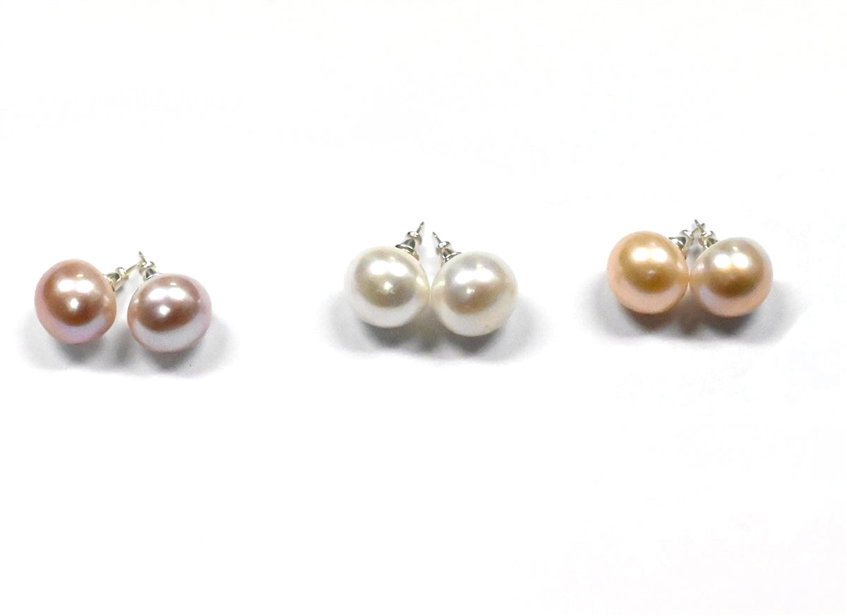 Wendy Mignot Saint Martin Freshwater Pearl Stud Earrings 14mm Lavender