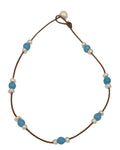 Turquoise and Freshwater Pearl Triple Illusion Necklace