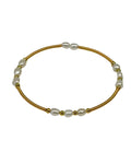 Moreau Freshwater Pearl Brass Wrap Bangle