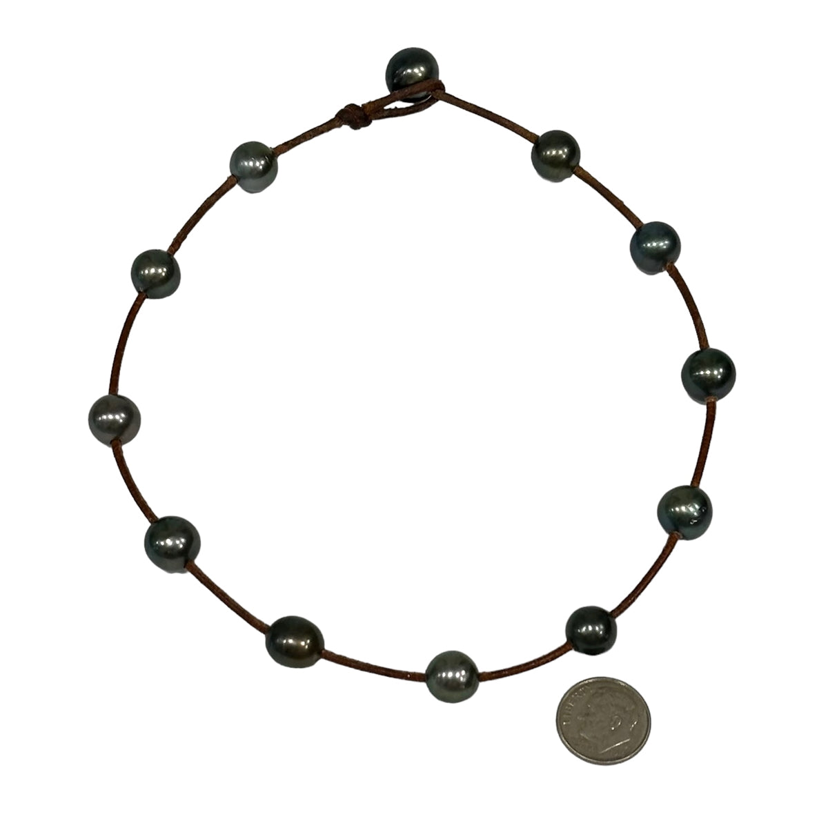 Wendy Mignot Tahitian Pearl and Leather Illusion Necklace