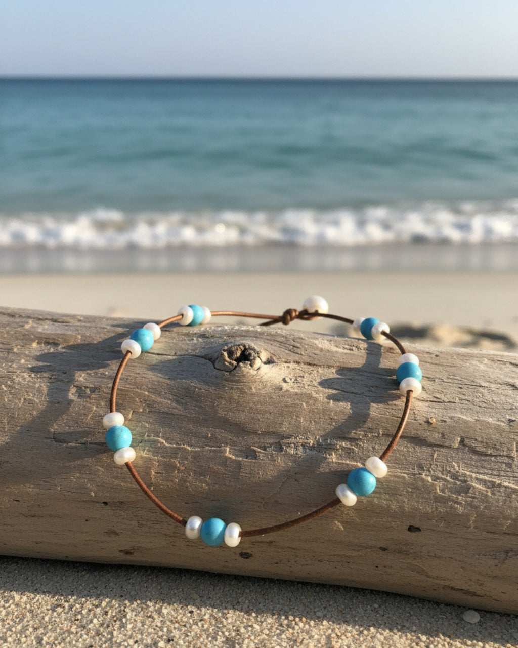 Turquoise and Freshwater Pearl Triple Illusion Necklace