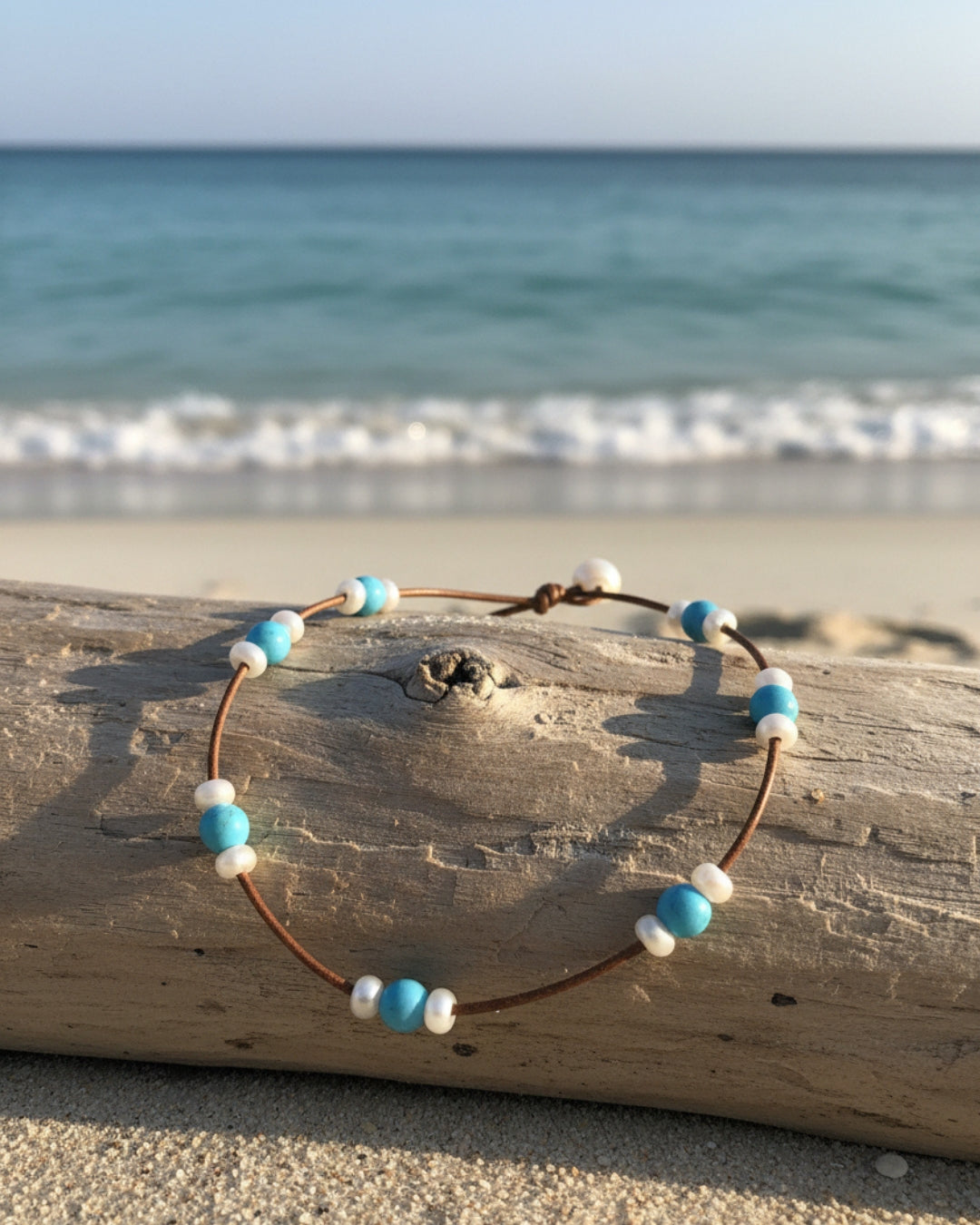 Turquoise and Freshwater Pearl Triple Illusion Necklace
