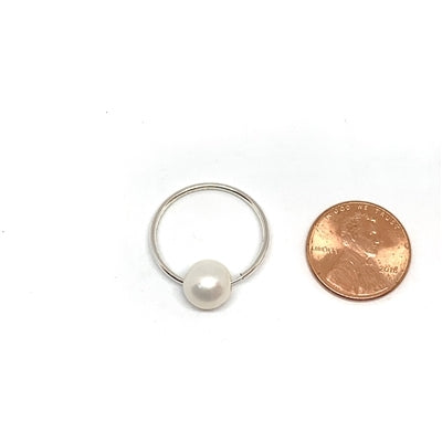 Marseille Blanc Pearl Endless Hoop Earrings White