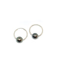 photo of Wendy Mignot Cannes Noir Tahitian Pearl Endless Hoop Silver Earrings