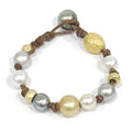 photo of Wendy Mignot Golden Gypsy South Sea Pearl and Tahitian Pearl and Leather Bracelet 2