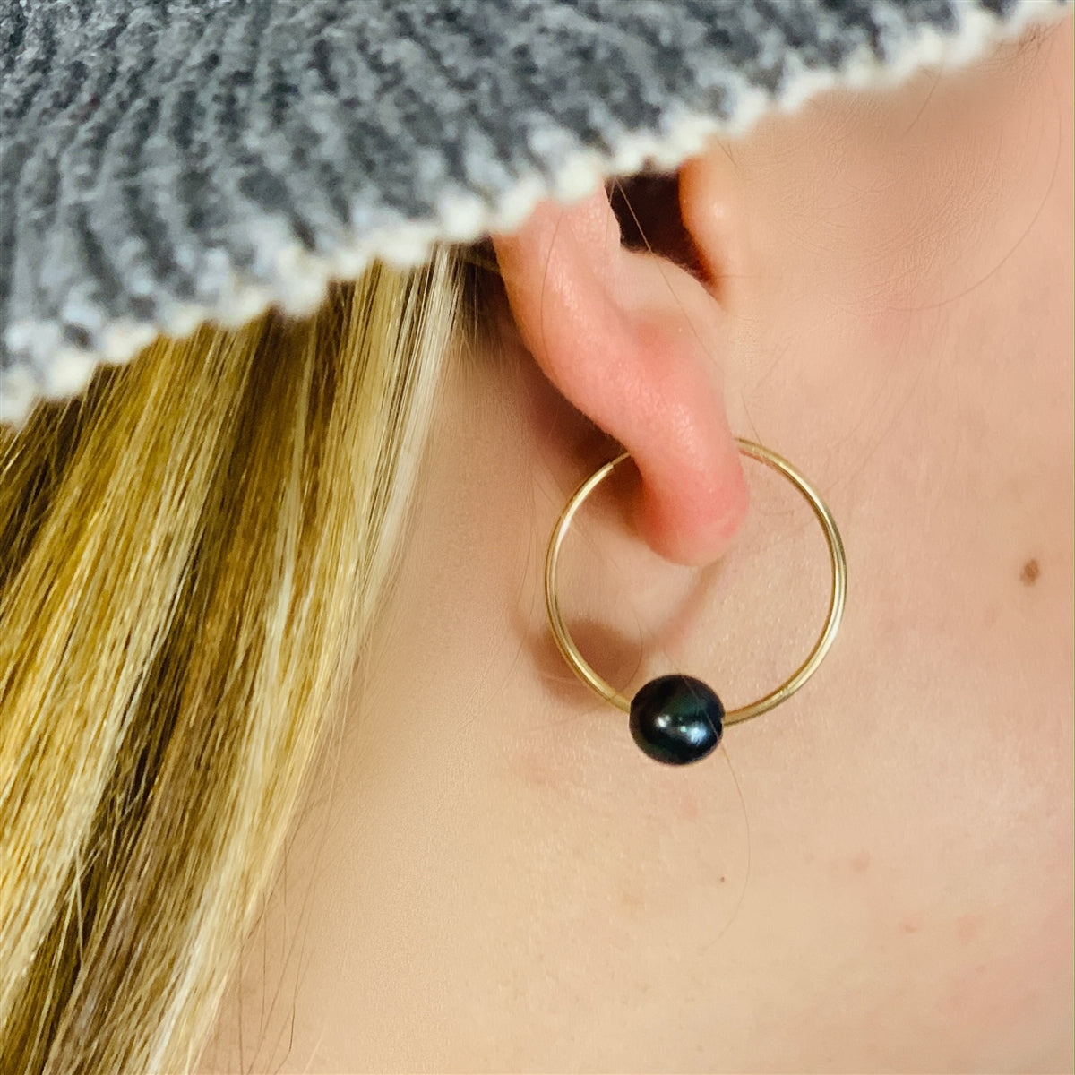 Wendy Mignot Venice Tahitian Pearl Endless Hoop Gold-Filled Earrings