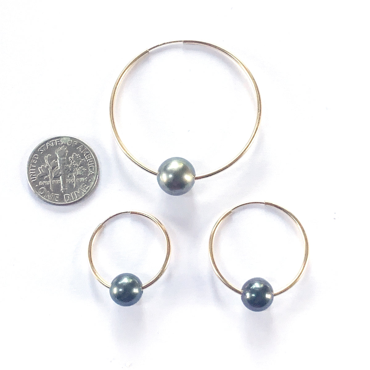 Florence Tahitian Pearl Endless Hoop Gold-Filled Earrings