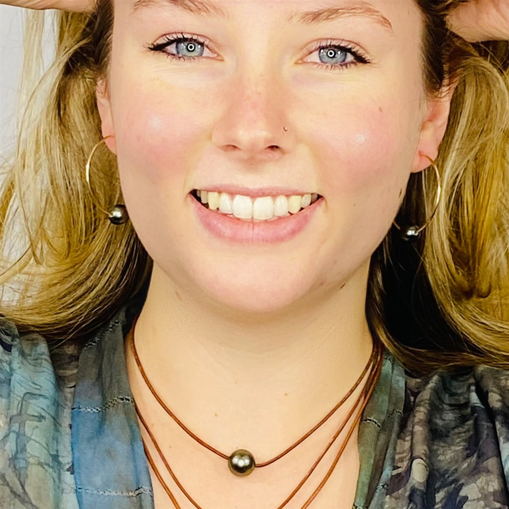 Florence Tahitian Pearl Endless Hoop Gold-Filled Earrings