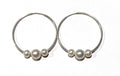 photo of Wendy Mignot Silver Three Pearl Hoop Earrings - White,White, White