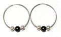 photo of Wendy Mignot Silver Three Pearl Hoop Earrings - White, Tahitian, White