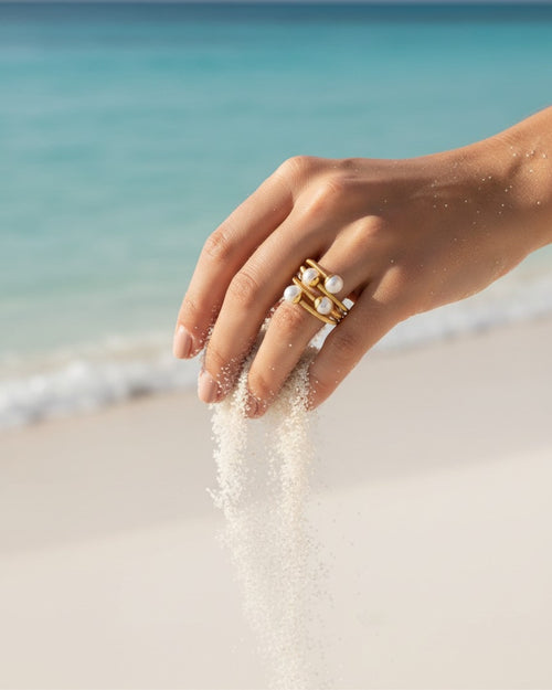 Adjustable Four Pearl Marisot Wrap Ring
