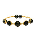 Tahitian Pearl Brass Wrap Pierre Bracelet