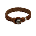 Wendy Mignot Dallas Tahitian Pearl and Leather Bracelet with Silver Rondelle