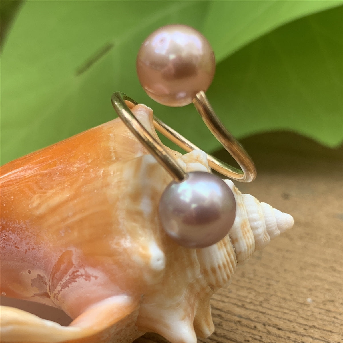 Ohana Freshwater Pearl Single Wrap 14k Gold Filled Ring Blush