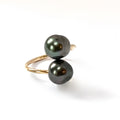 Ohana Tahitian Pearl 14k Gold Filled Double Wrap Ring by Wendy Mignot