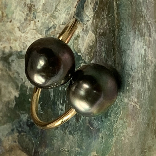 Ohana Tahitian Pearl Single Wrap 14k Gold Filled Ring