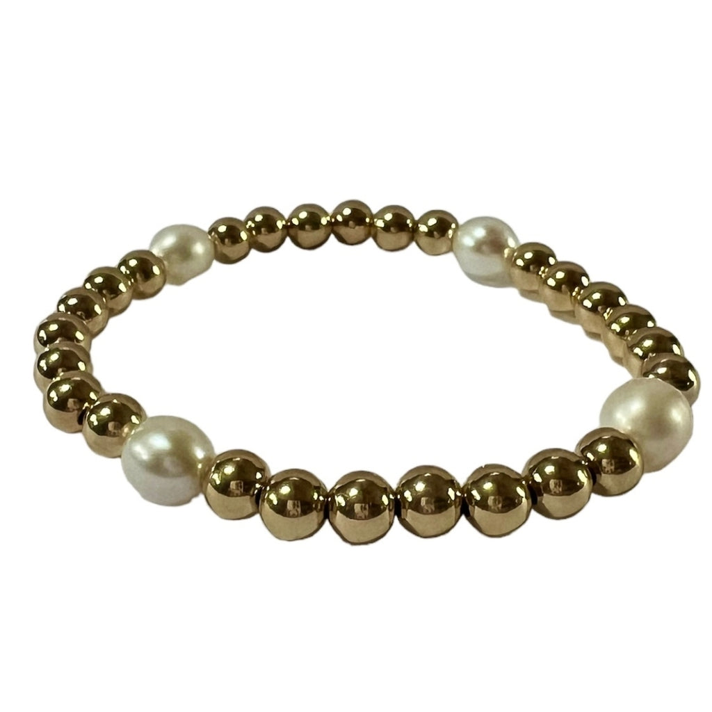 Cartagena 14k Gold-Filled Bead Bracelet with Four Freshwater Pearls