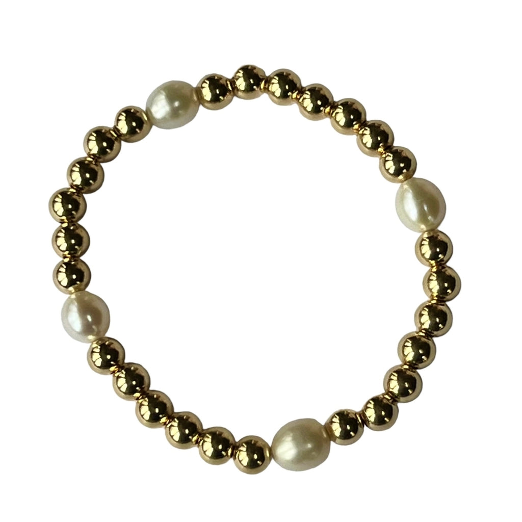 Cartagena 14k Gold-Filled Bead Bracelet with Four Freshwater Pearls