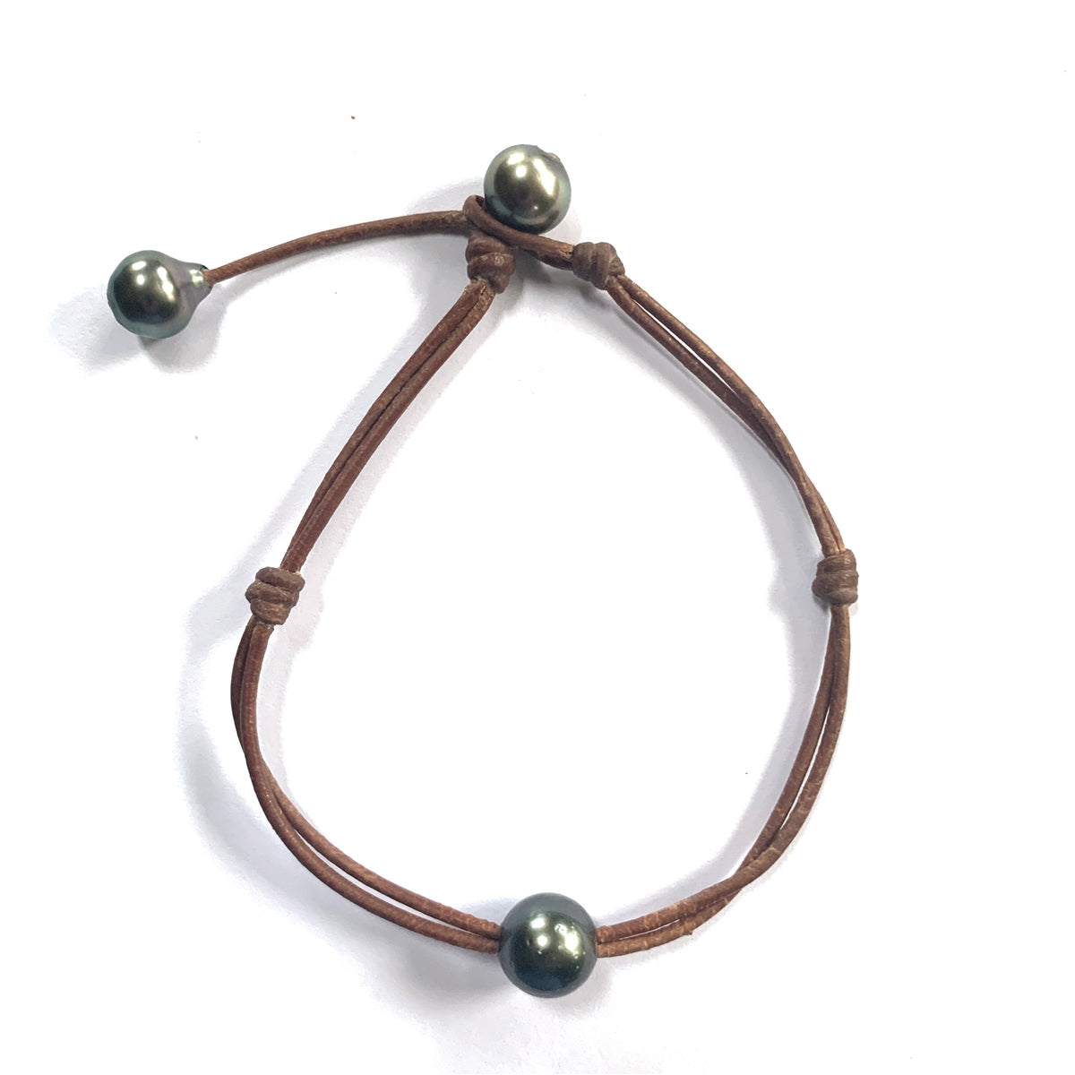 Fine Pearls and Leather Jewelry by Designer Wendy Mignot Santorini Tahitian Pearl Anklet
