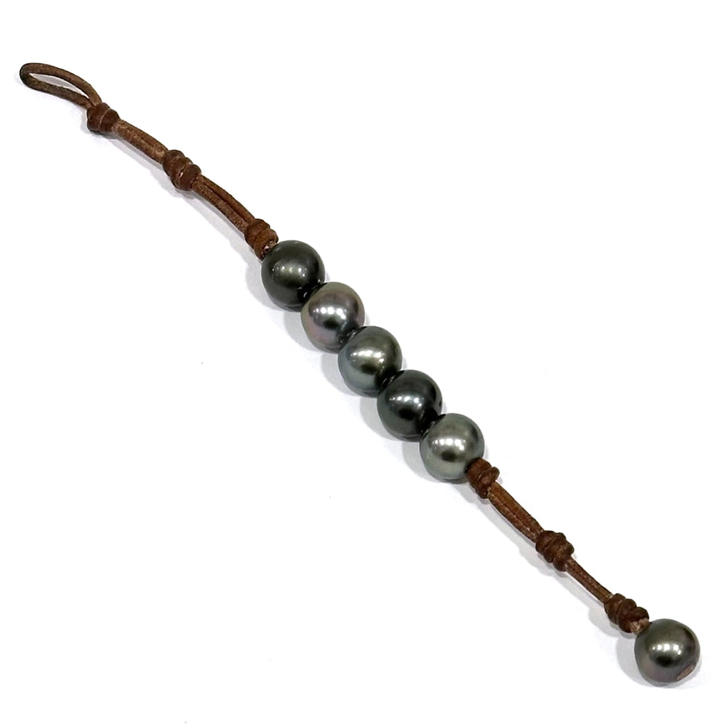 Wendy Mignot Bora Bora Five Tahitian Pearl and Leather Breezy Bracelet