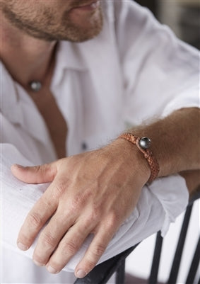 Wendy Mignot Dallas Tahitian Pearl and Leather Bracelet