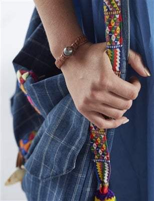 Wendy Mignot Dallas Tahitian Pearl and Leather Bracelet