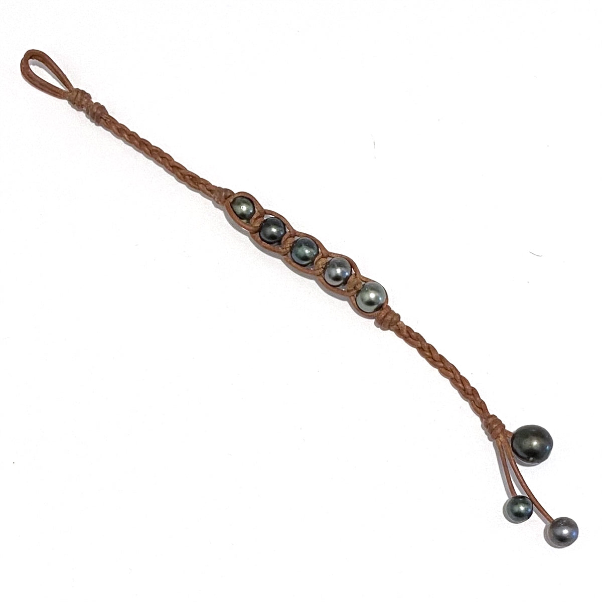 Wendy Mignot Mover and Shaker Tahitian Pearl and Leather Bracelet